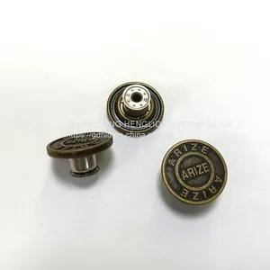 2023 Customized Wholesale Plating Brass Cowboy Button Jeans Buttons for Jeans Clothing thumbnail-1