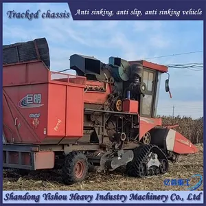 Corn Harvester Modified With Track Chassis, Mud and Wetland Anti Slip and Anti Sinking Vehicle thumbnail-3