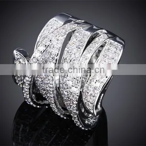 Exclusive New Unique Design Cubic Zircon Wedding Party Contrast Jewelry Ring thumbnail-5