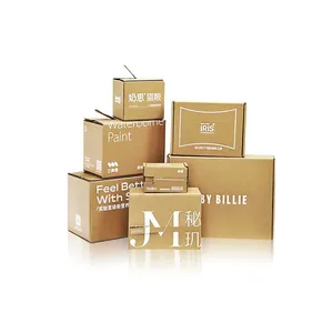 Custom Corrugated Board Kraft Packaging Paper Boxes With Sponge Liner Matt Lamination Tear Strips for Express Shipping thumbnail-1