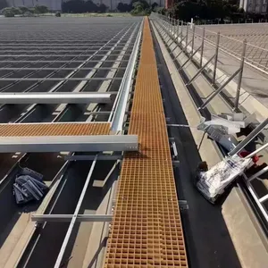 38x38mm FRP Grating Panel for Solar Farm Rooftop Access and Industrial Non-Slip Walkway thumbnail-2