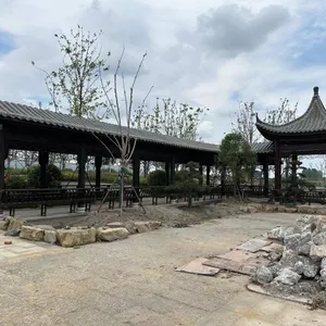 Chinese-style Courtyard Ancient Building Corridor, Wooden Structure Antique Corridor, High-end Customized Factory for Antique Corridors, Su-style Corridors thumbnail-1