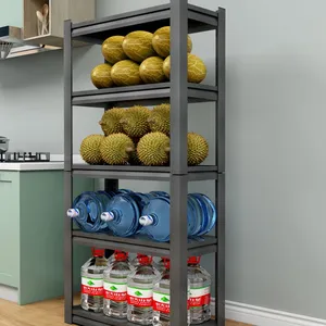 Black 5-Layers Detachable Customized Steel Storage Shelf for Kitchen Office Warehouse thumbnail-2