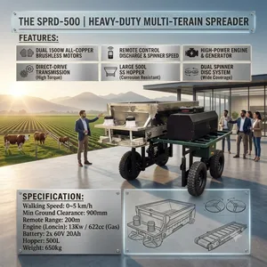 500L Stainless Steel Fertilizer Spreader Machine Remote Control Organic Waste Compost Spreader for Farm Use thumbnail-1