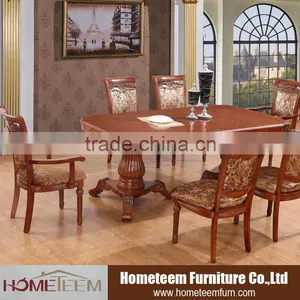 Antique Extendable Large Wood Folding Dining Table Set thumbnail-2