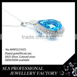 Wholesale Charm Pendant 925 Silver Jewelry Pendant for Women Roman Aquamarine Jewelry Pendant thumbnail-2
