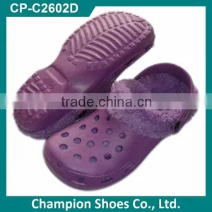 Colorful EVA Winter Clogs With Fur Wholesale thumbnail-1