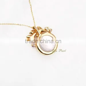 Factory Direct Wholesale Beautiful 14k Yellow Gold Mabe Pearl Pendants thumbnail-3