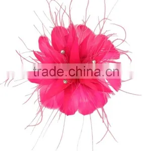 Rhinestone Feather Flower Hair Fascinator/Clip/Barrettes thumbnail-3