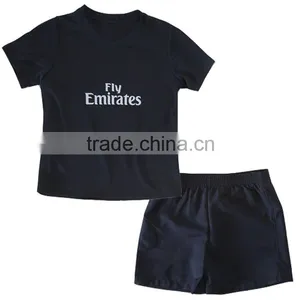 Black Blank Kids France Soccer Jersey, Football Jersey for Children , Sportswear Costume for Kids, Custom Soccer Jersey thumbnail-1