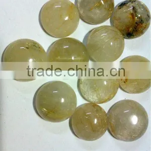 Golden Rutilated Quartz Calibrated Gemstone Cabochons thumbnail-1