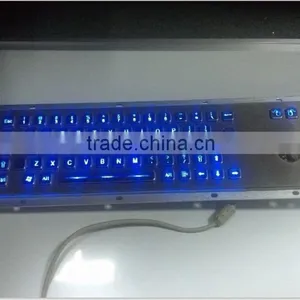 Illuminated LED Backlight Metal Keyboard With Trackball thumbnail-1