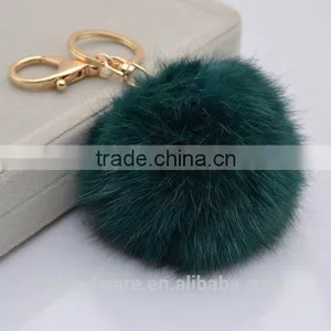 Good Quality 12cm Raccoon Fur Pom Pom Fur Pompom Hat Raccoon Fur Ball Keychain thumbnail-1