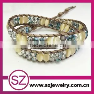 Website Guangzhou Jewelry Factory Wholesale Gay Pride Beaded Leather Bracelet thumbnail-1