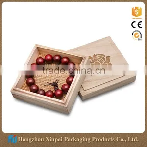 Square Wood Pine Box, Solid Pine Wood Jewelry Box thumbnail-1
