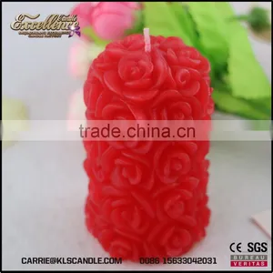 Rose Pillar Shape Wedding Candle Wholesale -carrie-0086 15633042031 thumbnail-1