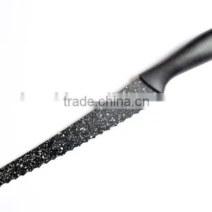 Super Quality 8" Serrated Knife With Black Handle thumbnail-1