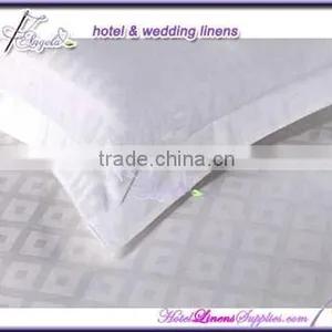 Double Square White Dobby Hotel Bed Sheets for 5-star Luxurious Hotels thumbnail-1