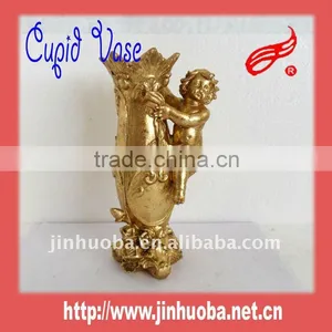 Hotselling Custom Decorative Resin Golden Angel Figurine thumbnail-1