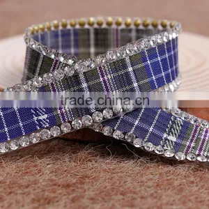 Checking Pattern Fabric Belt With High Quality Hotfix Glue For Garment Accessory thumbnail-2
