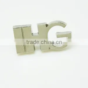 Promotional Gifts Hard Sliver Plating Letter Metal Pin Badge thumbnail-1