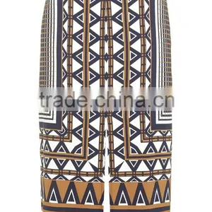 Midi Aztec Stripe Print Skirt thumbnail-1