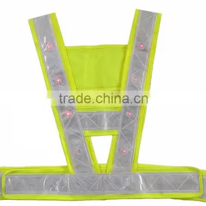 16pcs High Visibility Reflective Led Safety Light Vest Jacket thumbnail-4