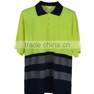 Cheap 100% Polyester High Reflective Safety 2 Tone Color Polo Shirts for Man thumbnail-2