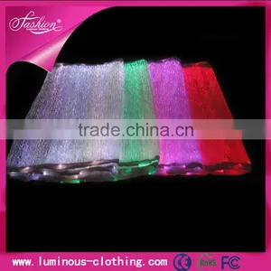 LED Lighting Fiber Optical Luminous Fabric Cloth Wholesale Pure Silk Crepe Fabric thumbnail-1
