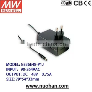 Meanwell Single Power Supply/22.5~36W AC-DC Single Output Wall-mounted Type Industrail Adaptor thumbnail-1