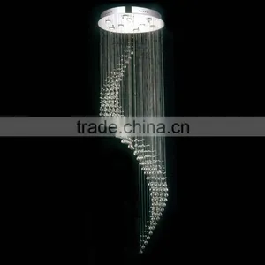 Indoor K9 Crystal Modern Lamps Suspended Spiral Stair Chandelier Lighting thumbnail-1