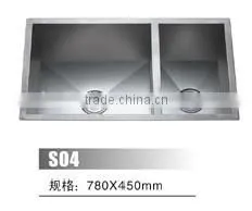Widely Used Stainless Steel 304 Double Bowl Cheap Handmade Kitchen Sink thumbnail-1