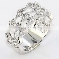 Rhodium Plated Eternity CZ Pave Wax Setting Ring thumbnail-1