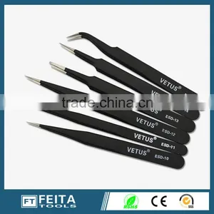 Vetus Stainless Steel Eyelash Extension Esd Black Tweezers thumbnail-1