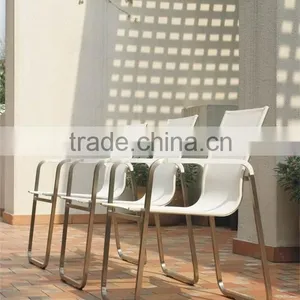 Outdoor Patio Furniture White Stainless Steel Waiting Chair thumbnail-1