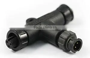 3pins, Power,IP67, Mini Tee Waterproof Connectors thumbnail-1