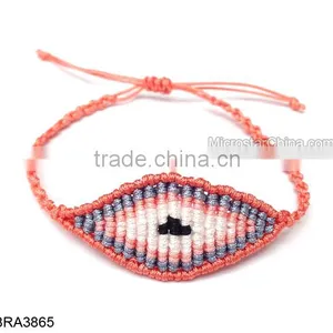 Braided Macrame Crystal Beads Eye Bracelet thumbnail-4