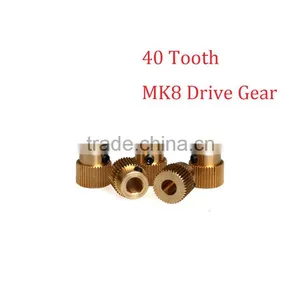 3D Printer Jewelry Parts 40 Tooth Extruder Filament Drive Gear for MK8 Makerbot Printers Brass Gear thumbnail-1