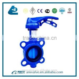 Tianjin Manufacturer DN40-1200 Cast/Ductile Iron Wafer Butterfly Valve thumbnail-1