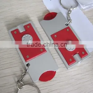 Plastic Led Keychain Flashlight With Coin Holder thumbnail-1
