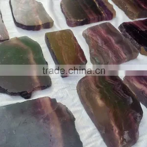 High Quality Natural Sliced Fluorite Crystal Stones Ornaments For Sale thumbnail-5