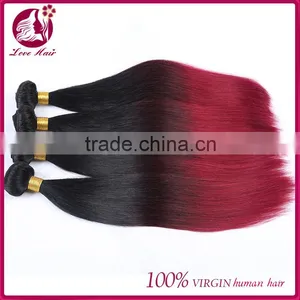 Wholesale Price 7A 100% Virgin Indian Human Ombre Color 1B/red Hair Extension Indian Hair Weave thumbnail-2