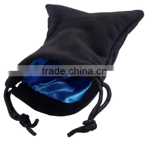 Red Drawstring Screen Printing Velvet Bag for Jewelry thumbnail-1