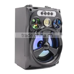 New Launch Portable Wooden Karaoke Bluetooth Speaker With Wireless Microphone and Guitar Input thumbnail-2