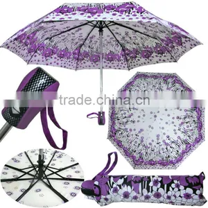 2015 Good Quality Foldable Printed Umbrella,auto Open and Close Umbrella,3 Section Umbrella thumbnail-1