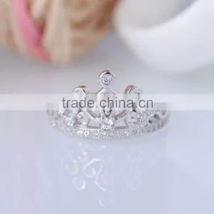 925 Sterling Silver Queen Princess Crown Ring thumbnail-4