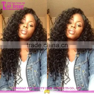 8A Grade 130%-200% Density Baby Hair Peruvian Human Hair Full Lace Wig Wavy Lace Frontal Wig thumbnail-1