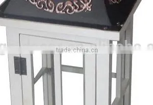 Handmade Wooden White Metal Lantern thumbnail-5
