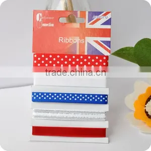 Pattern Ribbon, Grosgrain Ribbon , Ribbon Set , Scrapbooking Ribbon, Ribbon for Bowing thumbnail-1