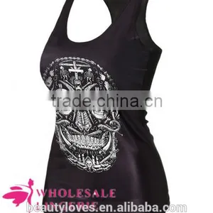 3D Black Scary Ladies Skull Snake 3D Printed Tank Top ,women Summer Printed Vest thumbnail-2